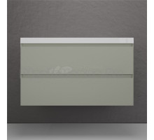 Тумба подвесная "Манхэттен 100" ЭМАЛЬ, под раковину ASTI, 2 ящика, PLUS, олива