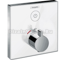 Термостатический смеситель встраиваемый Hansgrohe ShowerSelect Glass 15737400 С ВНУТРЕННЕЙ ЧАСТЬЮ, матовый белый, хром
