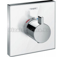 Термостатический смеситель встраиваемый Hansgrohe ShowerSelect Glass Highflow 15734400 С ВНУТРЕННЕЙ ЧАСТЬЮ, матовый белый, хром
