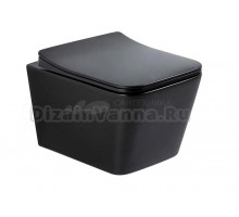 Унитаз подвесной GID Cuadrado Tr2144Bm безободковый, с микролифтом, матовый черный