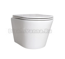 Унитаз подвесной GID Cortado Tr2130 безободковый, с микролифтом, глянцевый белый