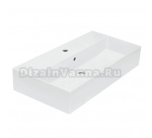 Мебельная раковина Sanita luxe Novel 81 накладная, глянцевая белая, прямоугольная, фарфор