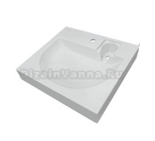 Раковина над стиральной машиной Sanita luxe Galaxy 60 глянцевая белая, квадратная