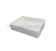 Накладная раковина Abber Stein AS2634 55 матовая белая, прямоугольная, искусственная камень