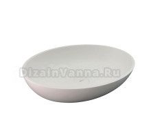 Накладная раковина Abber Stein AS2635 55 матовая белая, овальная, искусственная камень