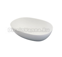 Накладная раковина Abber Stein AS2636 56 матовая белая, овальная, искусственная камень