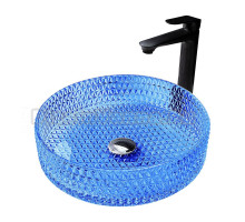 Накладная раковина Abber Glas AK2301DB 40 глянцевая синяя, круглая