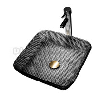 Накладная раковина Abber Glas AK2311B 39 черная, квадратная