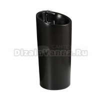 Раковина напольная Weltwasser SK санфаянс WW LEERBACH 45462 MT-BL 45 матовая черная, круглая, фаянс