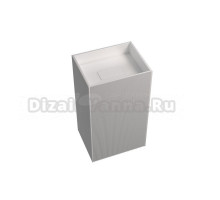 Раковина напольная Abber Stein AS2503-H 50 матовая белая, прямоугольная, моноблок, искусственная камень