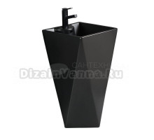 Раковина напольная Weltwasser SK санфаянс WW LEERBACH 460 MT-BL 46 матовая черная, квадратная, фаянс