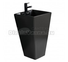 Раковина напольная Weltwasser SK санфаянс WW LEERBACH 4847 MT-BL 48 матовая черная, квадратная, фаянс