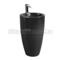 Раковина напольная Weltwasser SK санфаянс WW LEERBACH 4949 MT-BL 49 матовая черная, круглая, фаянс