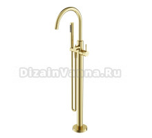 Смеситель для ванны напольный Sancos Etna, брашированное золото, PVD покрытие, SC9009BG