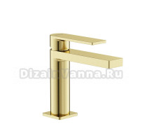 Смеситель для раковины Sancos Studio, брашированное золото, PVD покрытие, SC9015BG