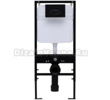 Инсталляция с кнопкой Logan Oval 00299419 цвет черный, крепление к полу и стене