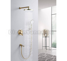 Душевая система встраиваемая Shevanik S4335G, золотой сатин