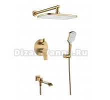 Душевая система встраиваемая Shevanik S4135G, золотой сатин