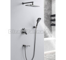 Душевая система встраиваемая Shevanik S4135T, оружейная сталь