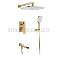 Душевая система встраиваемая Shevanik S4035G, золотой сатин