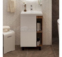 Тумба с раковиной 1MarKa Orlan 50 напольная, матовая белая