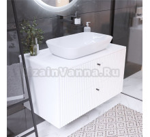 Тумба под раковину со столешницей 1MarKa Desire 90 монолит айсберг, эмаль белая