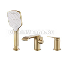 Смеситель на борт ванны Shevanik S4112G, золотой сатин