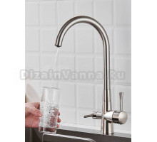 Смеситель для кухни с подключением фильтра Shevanik S428L, сатин