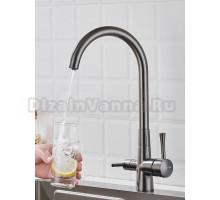 Смеситель для кухни с подключением фильтра Shevanik S428T, оружейная сталь