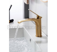 Смеситель для раковины Shevanik S4101G, золотой сатин