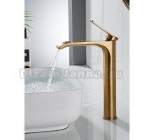 Смеситель для раковины высокий Shevanik S4111G, золотой сатин