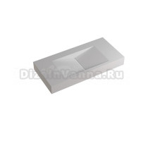 Раковина подвесная Abber Stein AS2641 100 матовая белая, прямоугольная, искусственная камень