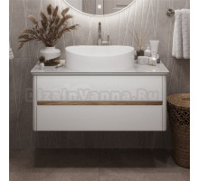 Тумба под раковину со столешницей 1MarKa Monro 100П матовая белая