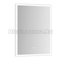 Зеркало в ванную с подсветкой Esbano ES-3682FD 50x70 см для ванной комнаты прямоугольное, со встроенной LED подсветкой холодный свет, с подогревом полотна (системой антизапотевания), с сенсорным выключателем, корпус ПВХ