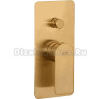 Встраиваемый смеситель для душа и ванны Remer Infinity I09KBBG С ВНУТРЕННЕЙ ЧАСТЬЮ, золото брашированное