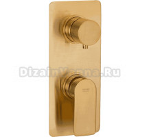 Встраиваемый смеситель для душа и ванны Remer Infinity I92KBBG С ВНУТРЕННЕЙ ЧАСТЬЮ, золото брашированное