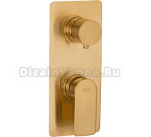 Встраиваемый смеситель для душа и ванны Remer Infinity I93KBBG С ВНУТРЕННЕЙ ЧАСТЬЮ, золото брашированное