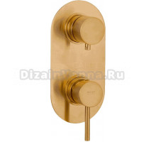 Встраиваемый смеситель для душа и ванны Remer X Style X93KBBG С ВНУТРЕННЕЙ ЧАСТЬЮ, золото брашированное