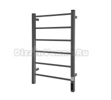 Полотенцесушитель электрический Royal Clima RTD-C5080-6E-U-03 80x50 см, подключение справа, слева, графит, лесенка, из стали