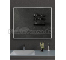 Зеркало в ванную с подсветкой Esbano ES-3803YDB 120x70 см для ванной профиль черный матовый прямоугольное, с инфракрасным выключателем, со встроенной LED подсветкой с регулировкой яркости, холодный свет, подогрев полотна