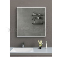 Зеркало в ванную с подсветкой Esbano ES-3803TD 80x80 см для ванной комнаты квадратное, с инфракрасным выключателем, со встроенной LED подсветкой с регулировкой яркости, холодный свет, с подогревом полотна, профиль хром