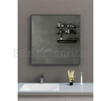 Зеркало в ванную с подсветкой Esbano ES-3803TDB 80x80 см для ванной профиль черный матовый квадратное, с инфракрасным выключателем, со встроенной LED подсветкой с регулировкой яркости, холодный свет, подогрев полотна