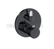 Термостатический смеситель встраиваемый Kludi Balance 528108775 С ВНУТРЕННЕЙ ЧАСТЬЮ, черный матовый, хром