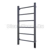 Полотенцесушитель электрический Altasan Каталея СП4080СМ 80x40 см, подключение справа, слева, матовый серый, лесенка, из стали