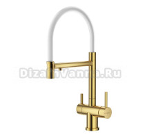 Смеситель для кухни с подключением фильтра Splenka S70.63.03, золотой сатин
