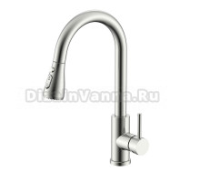 Смеситель для кухни с выдвижным изливом Splenka S203.49.05, сатин