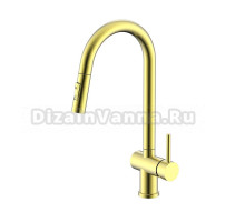 Смеситель для кухни с выдвижным изливом Splenka S204.49.03, золотой сатин