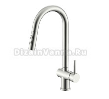 Смеситель для кухни с выдвижным изливом Splenka S204.49.05, сатин