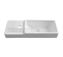 Мебельная раковина Belux Даллас 55 R накладная, глянцевая белая, прямоугольная, искусственная мрамор