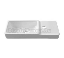 Мебельная раковина Belux Даллас 55 L накладная, глянцевая белая, прямоугольная, искусственная мрамор